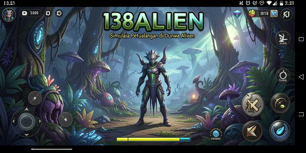 Screenshot utama 138ALIEN menampilkan gameplay simulasi luar angkasa.