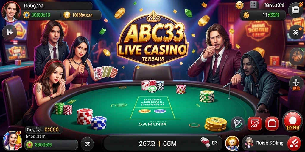 Tampilan gameplay Live Casino di ABC33 yang menegangkan dan interaktif.