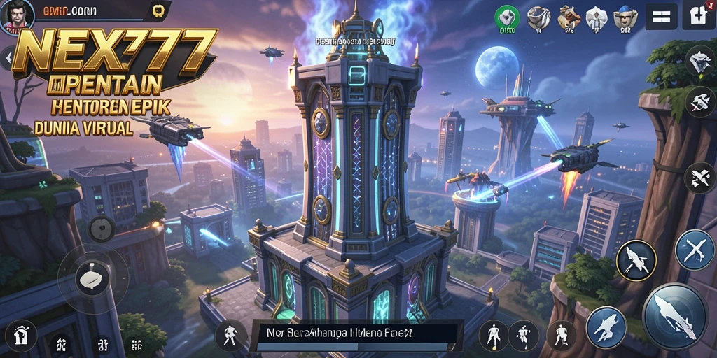 Screenshot NEX777 menampilkan aksi gameplay menara pertahanan yang mendebarkan.