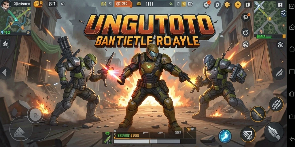 Tampilan gameplay seru di UNGUTOTO, permainan Battle Royale yang mendebarkan.